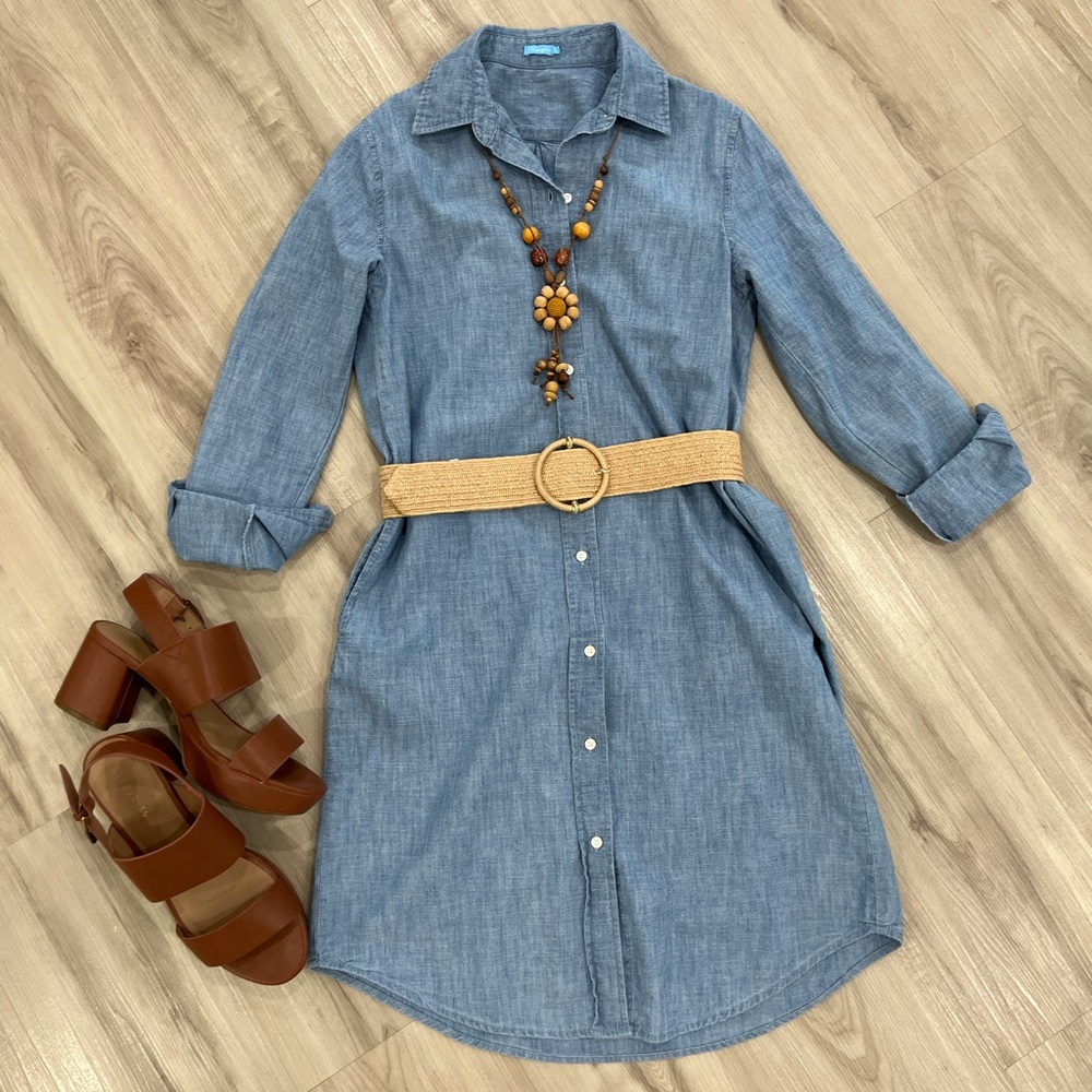 J. McLaughlin Chambray Shirt Dress Size S
